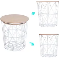 Homcom 2er-Set Couchtisch mit abnehmbaren Deckel MDF Metall