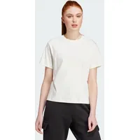 Adidas Damen Signature Graphic Print T-Shirt, Off White, XS