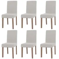 Mendler 6er-Set Esszimmerstuhl Littau, Stuhl Küchenstuhl Hochlehner, Stoff/Textil Bouclé