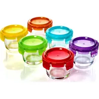 Klarstein Babygläser 6er-Set bunte Deckel luftdichter Verschluss geschmacksecht