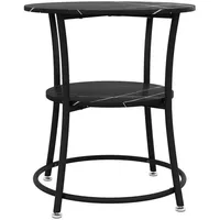 Vicco Couchtisch Quebec, Marmor Schwarz 50 x 55 cm