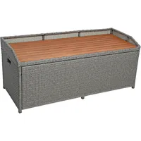 Estexo Polyrattan Gartenbank Sitzbank mit Auflagenbox Kissenbox Rattan Kissentruhe