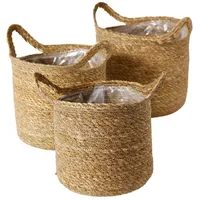 Boltze Blumenübertöpfe DAVID, geflochtene Körbe aus Seegras, 3er-Set