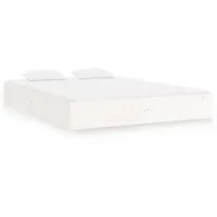 VidaXL Massivholzbett Weiß 140x200 cm