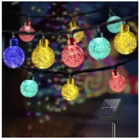 Lqwell LQWELL® Solar Lichterkette Aussen, Solar Kettenlicht Kristall Kugeln