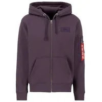 Alpha Industries Back Print Reißverschlusspullover - Plum - 2XL