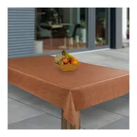 Laro Tischdecke Wachstuch-Tischdecken Abwaschbar Orange Lachs Leinenoptik rechteckig orange