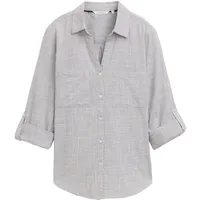 Tom Tailor With Slub Structure 1035247 Bluse Explicit Grey