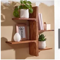 FineBuy Wandregal FineBuy Hängeregal Holz Massiv 58x60x15 cm Regal