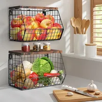 Hatanse 2 Stöckig Obstkorb Hängend, Etagere Obstkorb, Obstschale Hängekorb