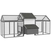 PawHut Hühnerstall 247 x 125 x 113,5 cm grau