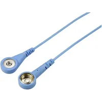 TRU Components TC-12358912 ESD-Erdungskabel Hellblau 1.80m Druckknopf 4 mm,