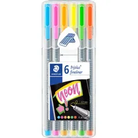 Staedtler 334 SB6CS3 Fineliner triplus (ergonomische Dreikantform, hohe Qualität,
