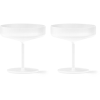 Ferm Living Ripple ChampagneSaucers-Setof2-Frosted