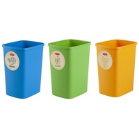 Curver Eco 3er-Set Abfallbehälter für Recyclingsystem, Kunststoffbehälter für Papier,