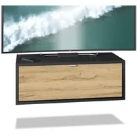 Vladon Lowboard, Eiche, 80x29x37 cm, Wohnzimmer, Wohnwände, Lowboards, Lowboards