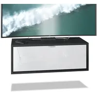 Vladon Lowboard, Weiß Hochglanz, Holzwerkstoff, 80x29x37 cm, Wohnzimmer, Wohnwände,