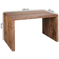 KADIMA DESIGN Schreibtisch TEKO: Massivholz Sheesham, 160x80 cm, Stauraum,