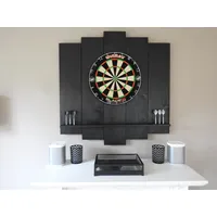 WDS Dartscheibe WOODEN Dartboard Surround, (Premium Dart-Wandschutz, Burned Look