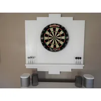 WDS Dartscheibe WOODEN Dartboard Surround, (Premium Dart-Wandschutz, Burned Look