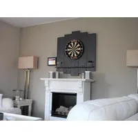 WDS Dartscheibe WOODEN Dartboard Surround, (Premium Dart-Wandschutz, Burned Look