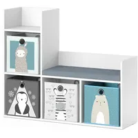 Vicco Kindersitzbank, Weiß, Holzwerkstoff, Rechteckig, 107.2x88.6x30.9 cm Kinder- -