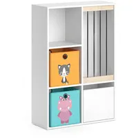 Vicco Kinderregal, Weiß, Weiß, Holzwerkstoff, 5 Fächer, 1 Schubladen,