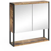 Vicco Badspiegelschrank Fyrk Eiche Rustikal/Schwarz 60 x 60 cm