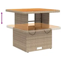VidaXL 3-tlg. Garten-Essgruppe mit Kissen Beige Poly Rattan