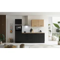 Kochstation Küchenzeile KOCHSTATION 260 cm schwarz