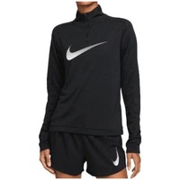Nike Damen Df Swoosh Hbr Hz T-Shirt, Schwarz/Reflective Silv,