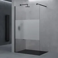 Doporro Duschwand für Dusche Duschabtrennung 70x200cm Schwarz Walk-In Dusche
