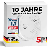 Dedura Rauchmelder 5er Set mit 10 Jahre Garantie BSI
