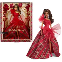 Barbie Holiday Puppen, saisonales Sammlergeschenk, Signature, Kariertes Kleid mit