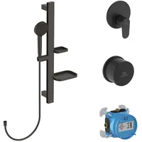 Ideal Standard Alu+ Armaturen-Paket BE127XG Brause-Armatur, silk black