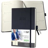 Sigel Buchkalender Conceptum 2025, ca. A5, schwarz,