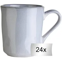 Home4You Kaffeetassen 24er Set, 355 ml - Hellgrau -
