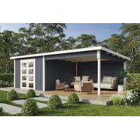 Wolff Finnhaus Gartenhaus Ole 7133, 28 mm, anthrazit Ohne