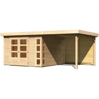 Karibu Gartenhaus Kerko 6 inkl. 240cm Schleppdach und Rückwand