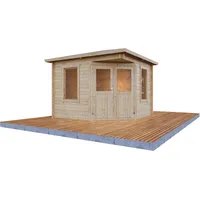 Wolff Finnhaus Gartenhaus Genia 2828 28 mm Inkl. Fußboden