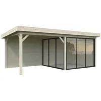 Palmako Gartenhaus Connect Lenna Set 405 Slide naturbelassen
