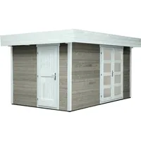 Wolff Finnhaus Gartenhaus Pulti Varianta 40 2-Raum Gletschergrau