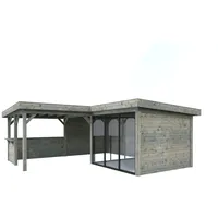 Palmako Carport/Pavillon Connect Lenna Set 409 Slide grau tauchgrundiert