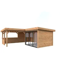 Palmako Carport/Pavillon Connect Lenna Set 409 Slide hellbraun tauchgrundiert