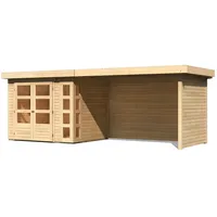 Karibu Gartenhaus Kerko 3 mit 280 cm Anbaudach, Seiten-