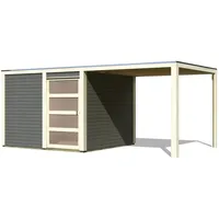 Karibu Gartenhaus Qubic 2 mit Schiebetür und 270 cm