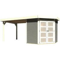 Karibu Gartenhaus inkl. Anbau 2.8m terragrau (78247)