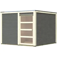Karibu Gartenhaus Qubic 2 mit Schiebetür - 19 mm-terragrau