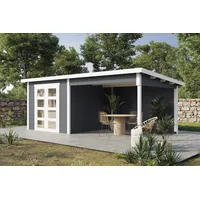 Wolff Finnhaus Gartenhaus Ole 6028, 28 mm, anthrazit, inkl.