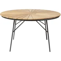 Cinas Ellen Gartentisch Ø 130 x 74 cm Anthrazit/Teak